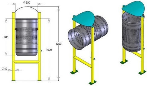 Material Systems Metallisch Gewerbliche Abfallbehälter Recycling 70Es
