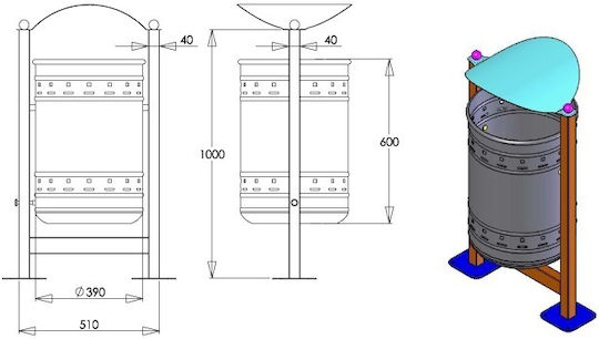Material Systems Metallisch Gewerbliche Abfallbehälter Abfall 100Es