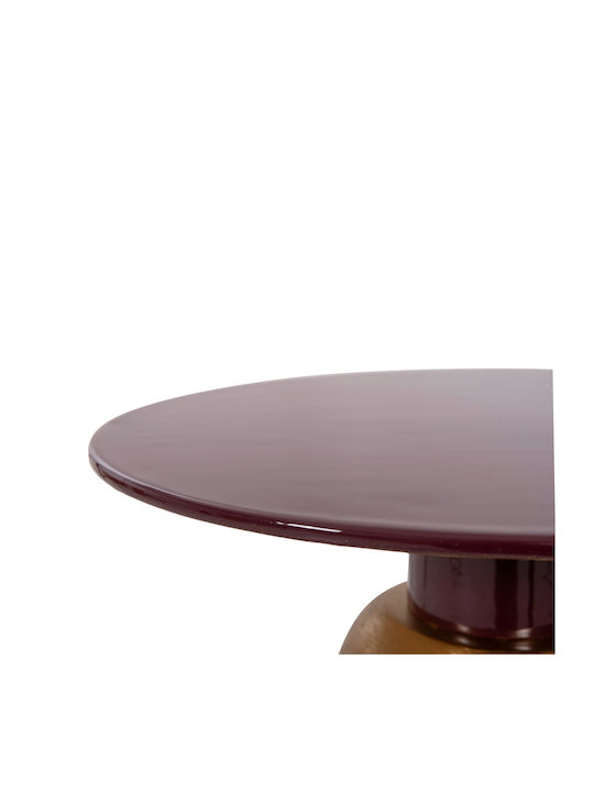 Round Side Coffee Table Patna Metal Bordeaux-Gold W46xL46xH51.5cm