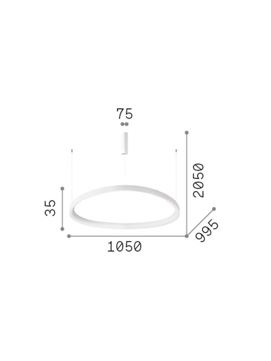 Ideal Lux Κρεμαστό Φωτιστικό LED Χρυσό