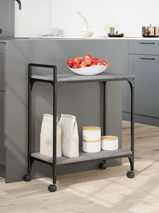 vidaXL Kitchen Rack Wooden in Gray Color 60.5x31x72.5cm