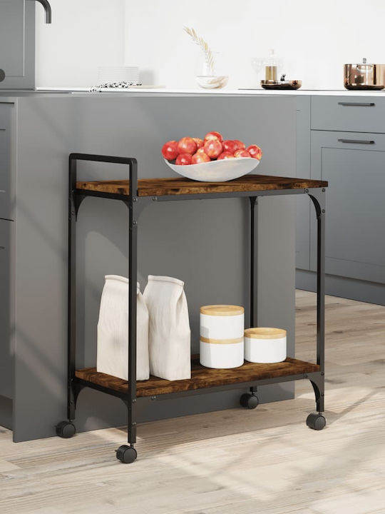 vidaXL Kitchen Rack Wooden in Brown Color 60.5x31x72.5cm