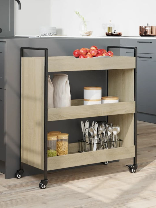 vidaXL Ραφιέρα Κουζίνας Ξύλινη 3 Θέσεων Καφέ 70x30x82cm