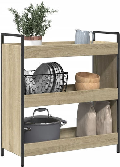 vidaXL vidaXL Küchenregal Hölzernes 3 Ebenen Braun 70x30x82cm