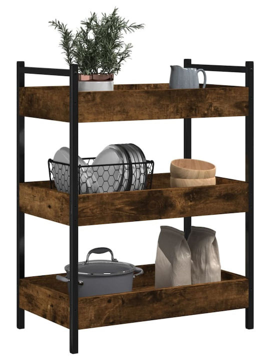 vidaXL Ραφιέρα Κουζίνας Ξύλινη 3 Θέσεων Καφέ 50x30x70cm
