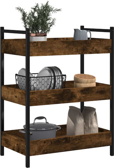 vidaXL Ραφιέρα Κουζίνας Ξύλινη 3 Θέσεων Καφέ 50x30x70cm