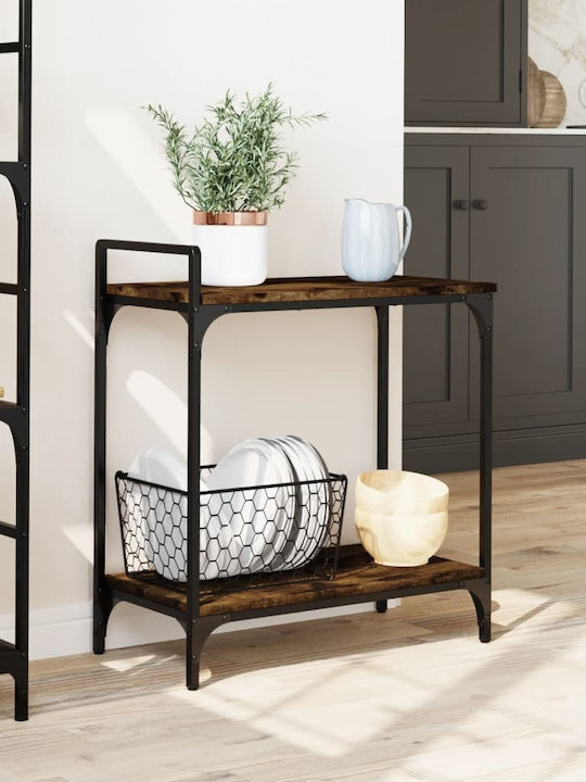vidaXL Ραφιέρα Κουζίνας Ξύλινη 2 Θέσεων Καφέ 60.5x31x72.5cm