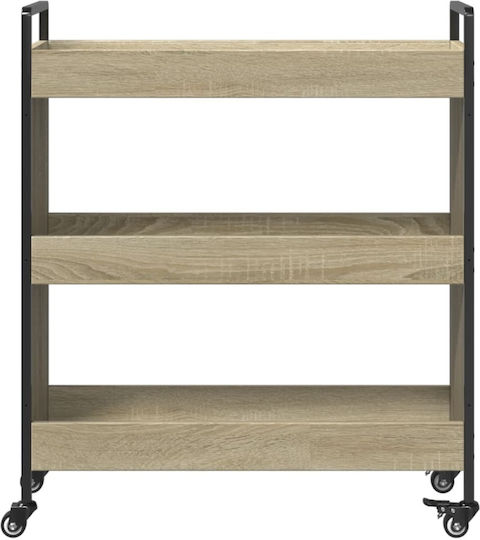 vidaXL vidaXL Küchenregal Hölzernes 3 Ebenen Braun 70x30x82cm