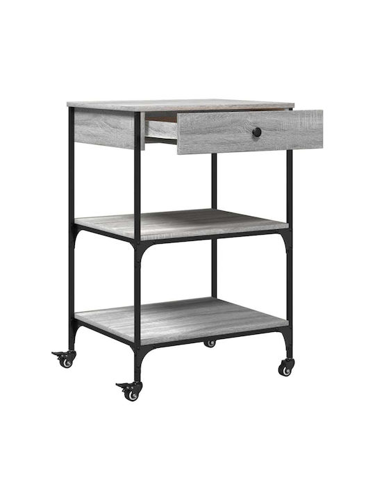 vidaXL Wooden Kitchen Rack 4 Tiers Gray 60x48x89.5cm