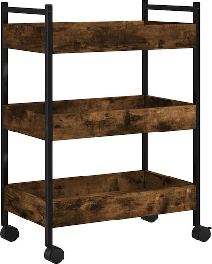 vidaXL Ραφιέρα Κουζίνας Ξύλινη 3 Θέσεων Καφέ 50x30x70cm
