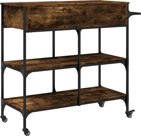 vidaXL Wooden Kitchen Rack 4 Tiers Brown 105x42x95cm