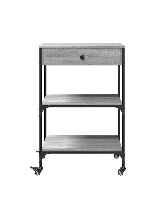 vidaXL Wooden Kitchen Rack 4 Tiers Gray 60x48x89.5cm