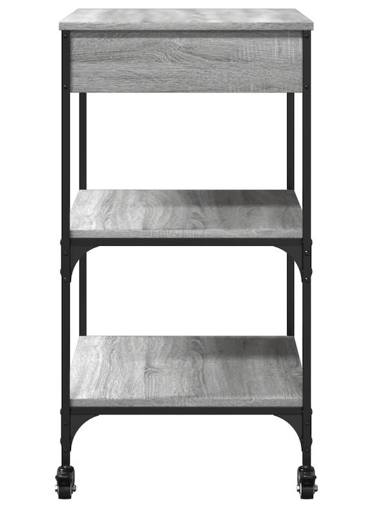 vidaXL Wooden Kitchen Rack 4 Tiers Gray 60x48x89.5cm