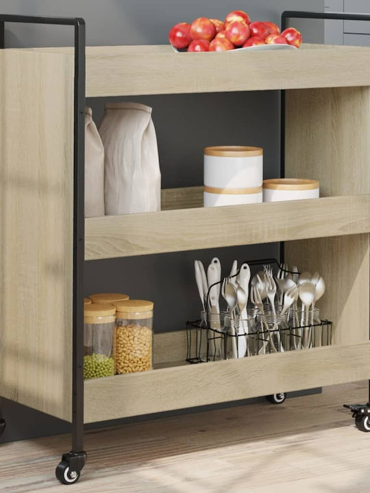 vidaXL Ραφιέρα Κουζίνας Ξύλινη 3 Θέσεων Καφέ 70x30x82cm