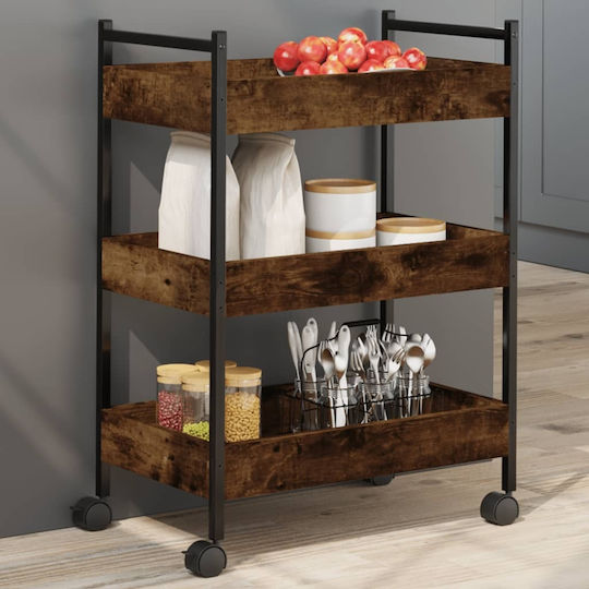 vidaXL Ραφιέρα Κουζίνας Ξύλινη 3 Θέσεων Καφέ 50x30x70cm