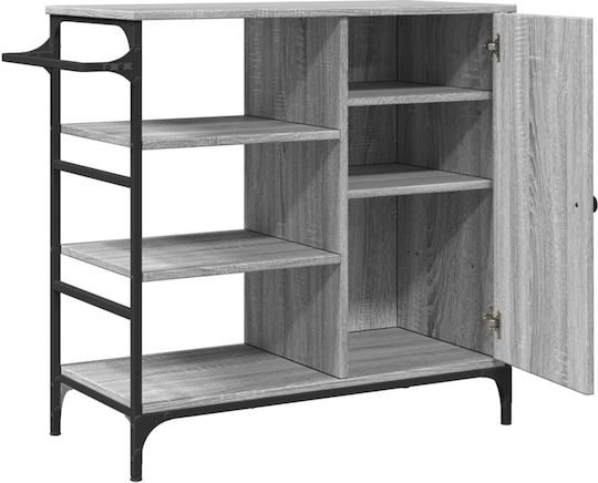 vidaXL Ραφιέρα Κουζίνας Ξύλινη 4 Θέσεων Γκρι 87.5x38.5x84.5cm