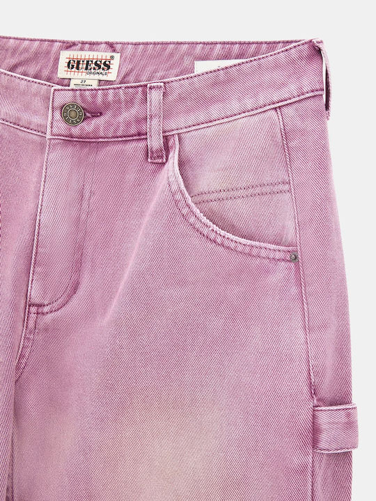 Γυναικείο Jean Παντελόνι Mid Rise σε Loose Εφαρμογή Ροζ