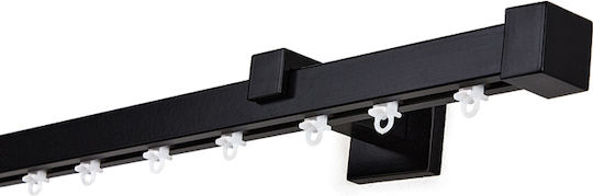 Anartisi One-Way Aluminum Curtain Track in Black Color 360cm