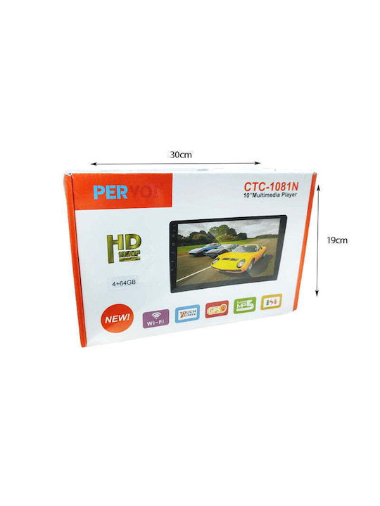 PerVoi Sistem Audio Auto (Bluetooth/USB/WiFi/GPS/Apple-Carplay/Android-Auto) cu Ecran Tactil 10"