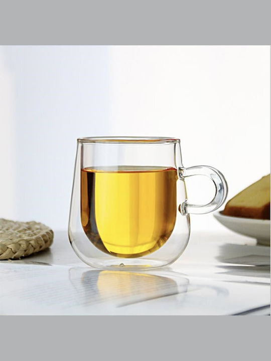 Quasar Set Tassen Cappuccino Glas Transparent 250ml 4Stück