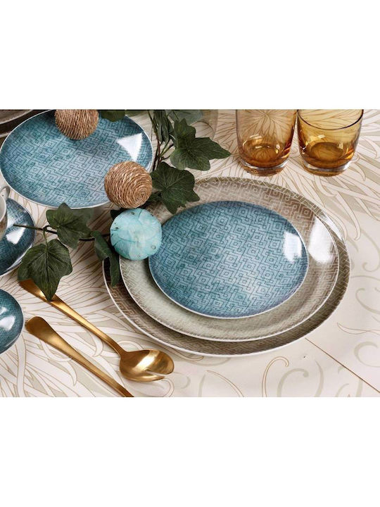 Cryspo Trio 'la Palma' Set of Cups Tea Porcelain Blue 250ml 6pcs