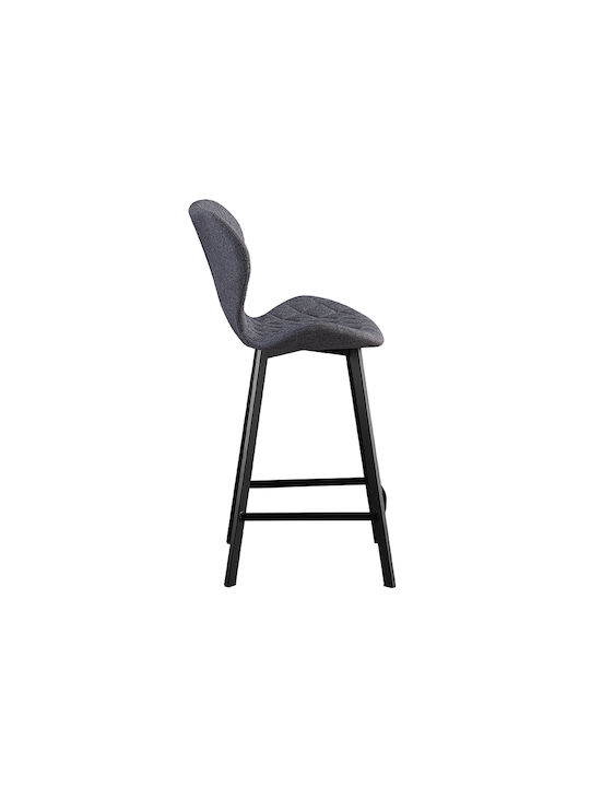 Stool Bar with Backrest Upholstered with Fabric Grey 2pcs 78x49x49cm