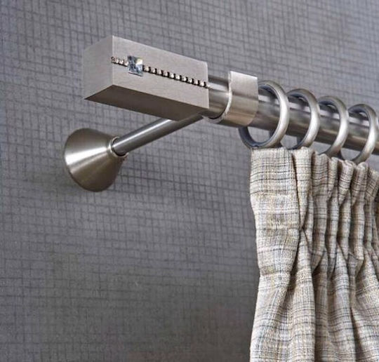Tijă pentru perdele Praga Strass Φ25 Inox By Aslanis Dimensiuni (240cm), Proprietăți (cu mâner (dublu))