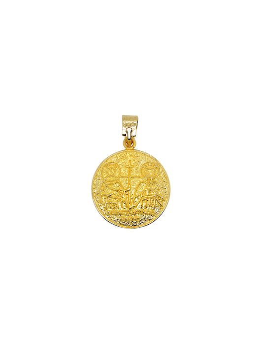 Xrisokosmima Halskette Konstantin Amulett aus Gold 14K