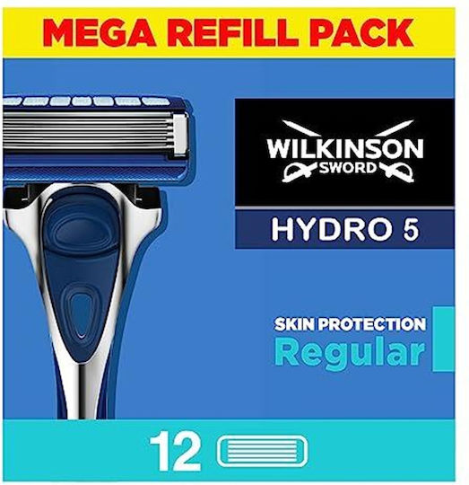 Wilkinson Sword Capete de schimb cu 5 lame și bandă lubrifiantă pentru piele sensibilă 12buc