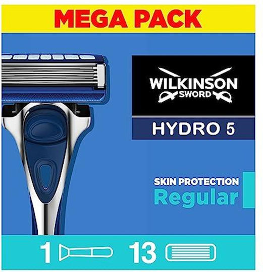 Wilkinson Sword Razor cu Cap de schimb 5 lame și bandă lubrifiantă pentru piele sensibilă