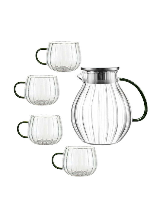Quasar Σετ Τσαγιού με Κούπα και Φίλτρο Γυάλινο 2x400ml & 1600ml 5τμχ