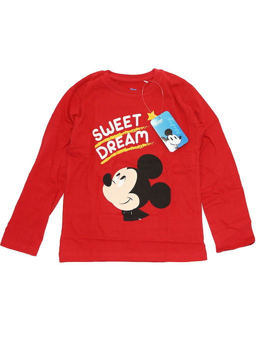 Disney Kids Pyjamas Cotton Red Mickey Mouse