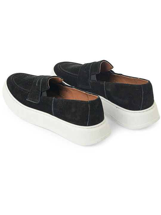 Northway Suede Ανδρικά Loafers σε Μαύρο Χρώμα