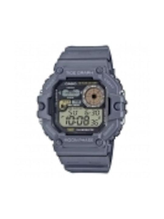 Casio Collection Digital Watch Battery with Gray Rubber Strap