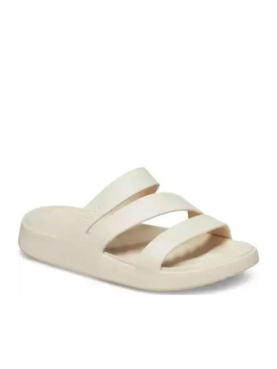 Strappy Women's Flip Flops Beige