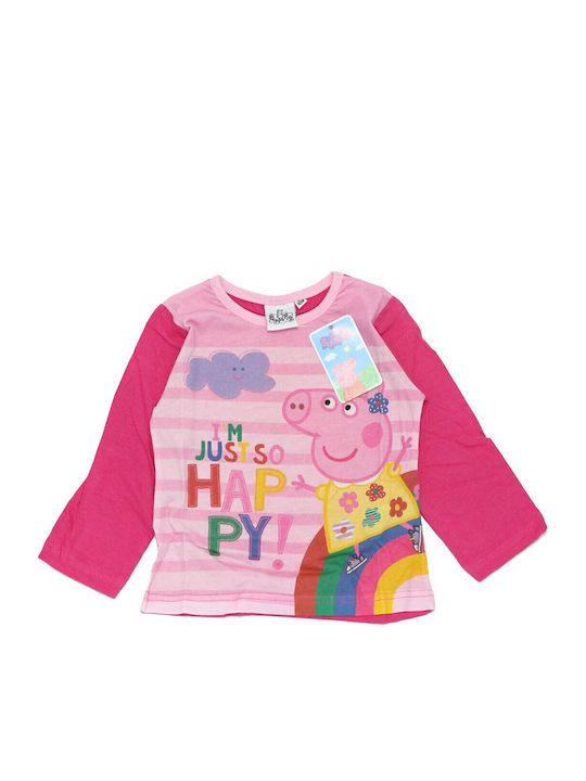Peppa Pig Παιδική Πιτζάμα Χειμωνιάτικη Φούξια