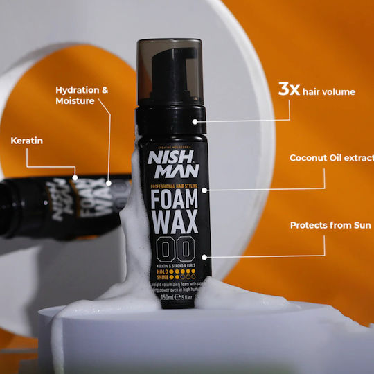 NISHMAN Foam Wax Αφρός Μαλλιών Όγκος 150gr