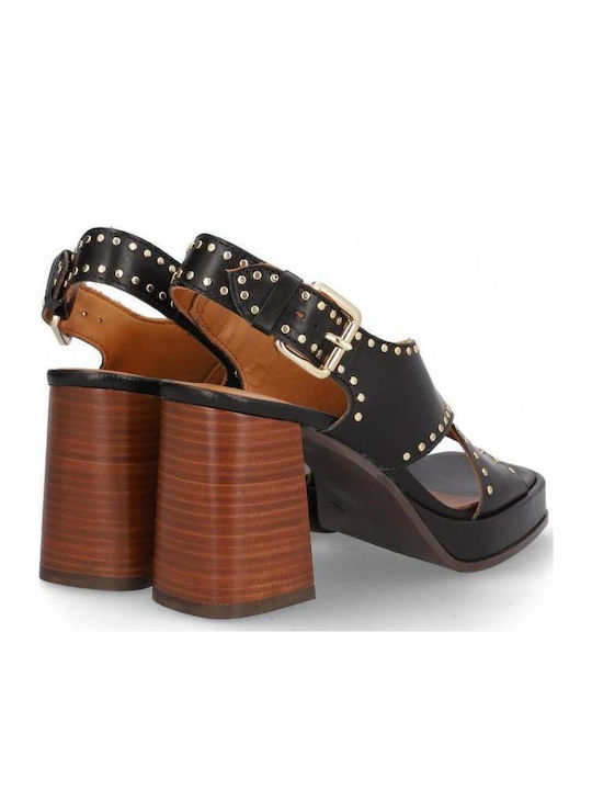 Leder Sandalen Schwarz