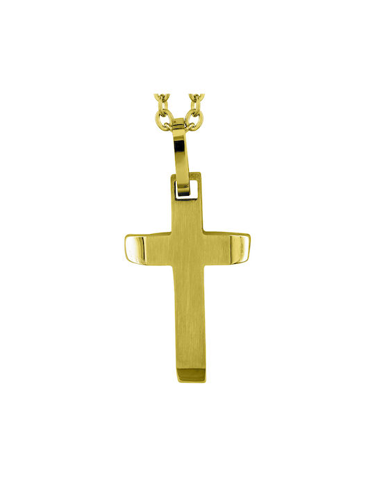 Kiriakos Gofas Men's Cross from Steel with Chain