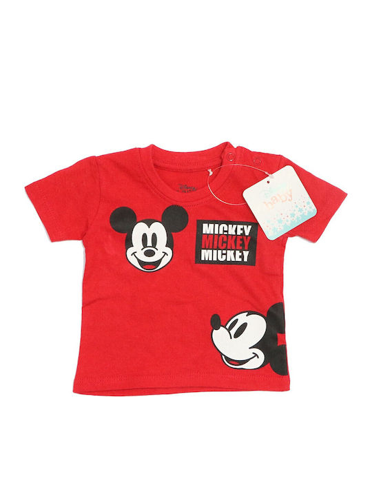 Kids' Set with Shorts Summer 2pcs Red Mickey Mouse