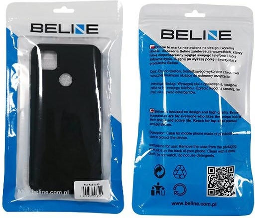 Beline Umschlag Rückseite Silikon Schwarz (Realme 7)