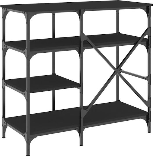 vidaXL Kitchen Rack Metallic 4 Tiers Black 90x40x84cm