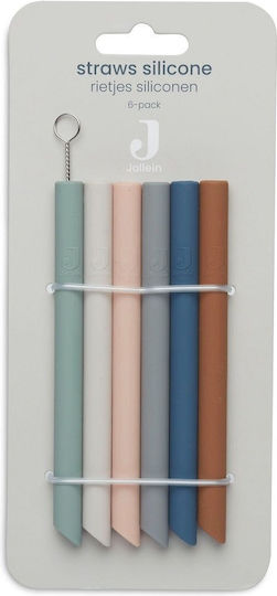Jollein Silicone Baby Replacement Straw 6pcs Multicolour