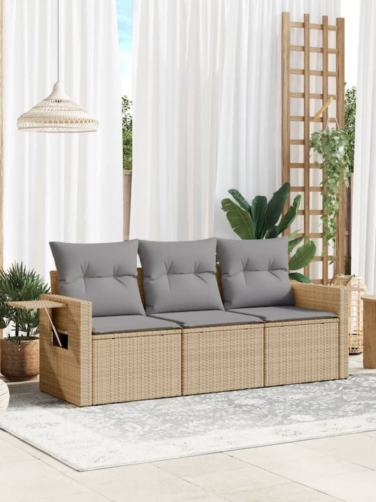 vidaXL Outdoor Sofa Rattan with Cushions 55x55x69cm