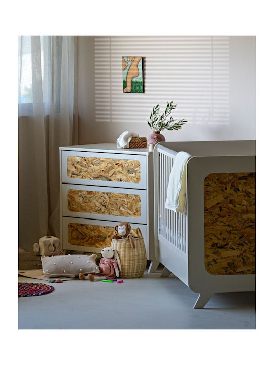 Atria Baby Kommode mit 3 Schubladen Braun 100x55x90cm