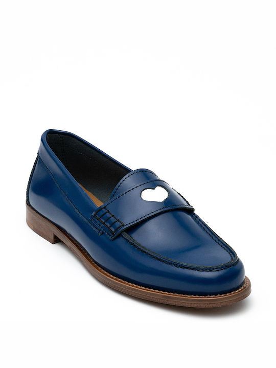 Philippe Lang Leather Women's Moccasins in Blue Color