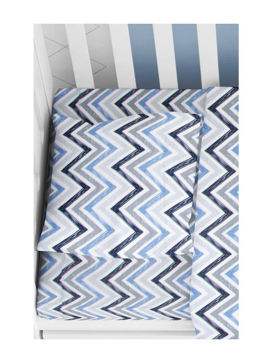 Dimcol Zic Zac Baby Cotton Pillowcase Blue 35x45cm