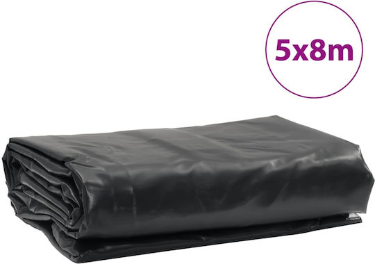 vidaXL Waterproof Tarpaulin 600gr/m² 8x5m. Heavy Duty Black