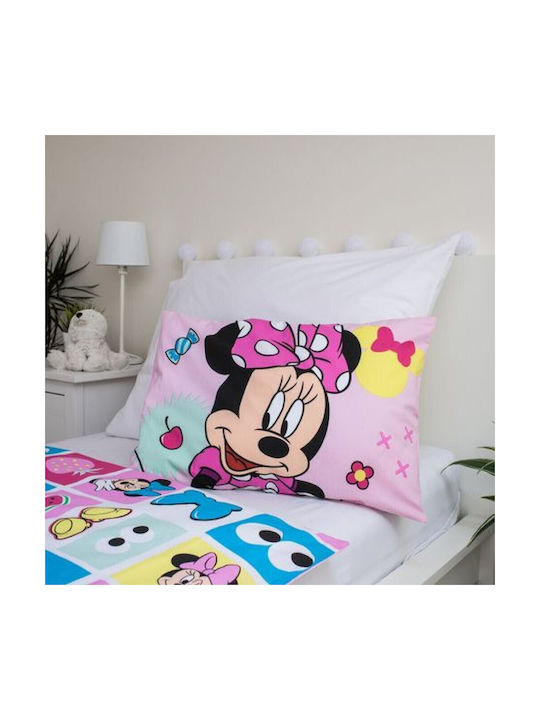 Disney Baby Bettbezug Set mit Kissenbezug Minnie Mouse Rosa 100x135cm.