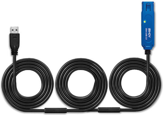 Lindy USB 3.0 Cable USB-A male - USB-A female Μαύρο 20m